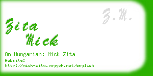 zita mick business card